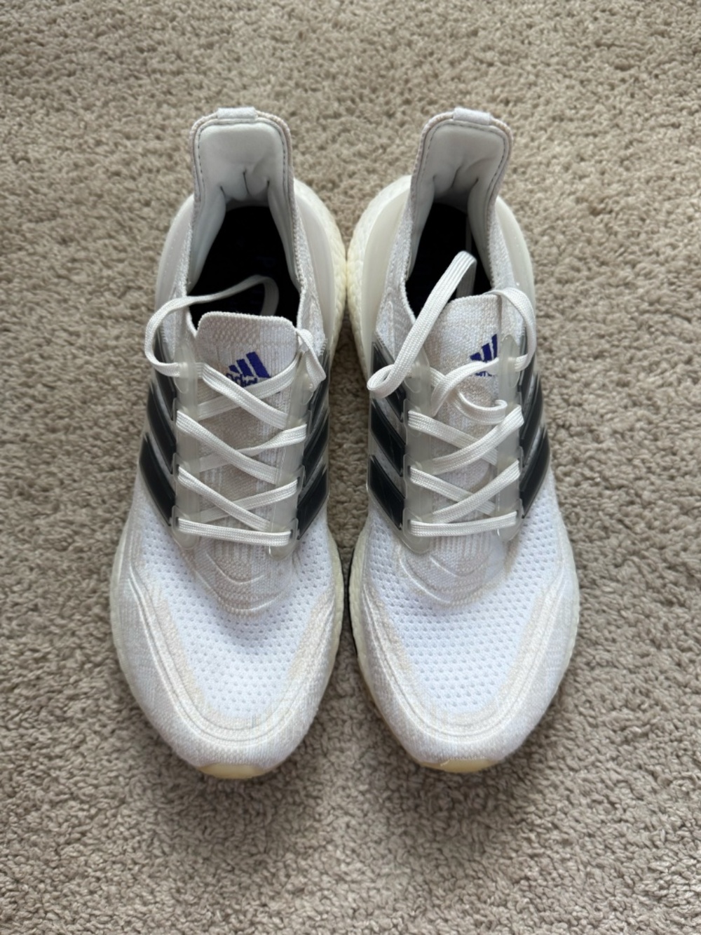 adidas Ultraboost 21 White Black Running Shoes FY0838 Womens Size 9.5 Sneakers - Picture 4 of 8